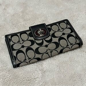 Coach Monogram Black and Gray Wallet